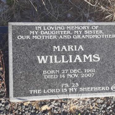 WILLIAMS Maria 1961-2007