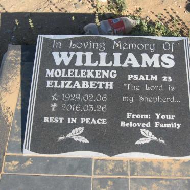 WILLIAMS Molelekeng Elizabeth 1929-2016
