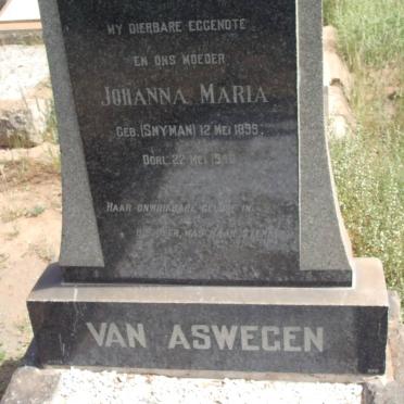 ASWEGEN Johanna Maria, van nee SNYMAN 1899-1946