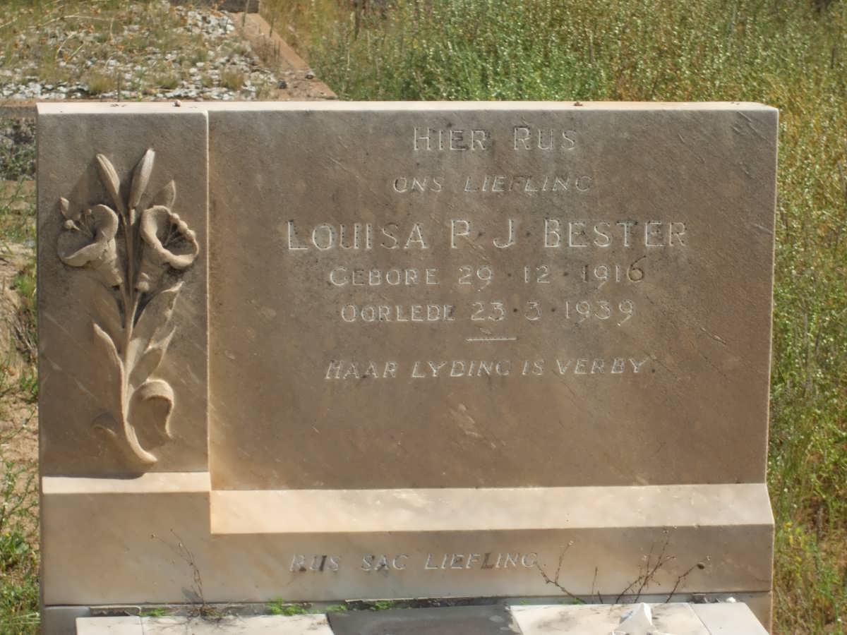 BESTER Louisa P.J. 1916-1939