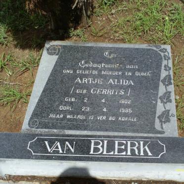 BLERK Artje Alida, van geb GERRITS 1902-1985