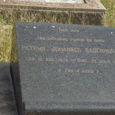 BADENHORST Petrus Johannes 1872-1957