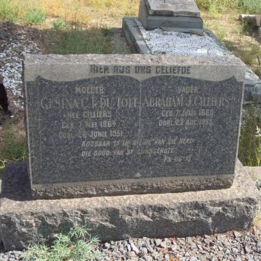 CILLIERS Abraham J. 1860-1935 &amp; Gesina C.F. DU TOIT nee CILLIERS 1864-1951