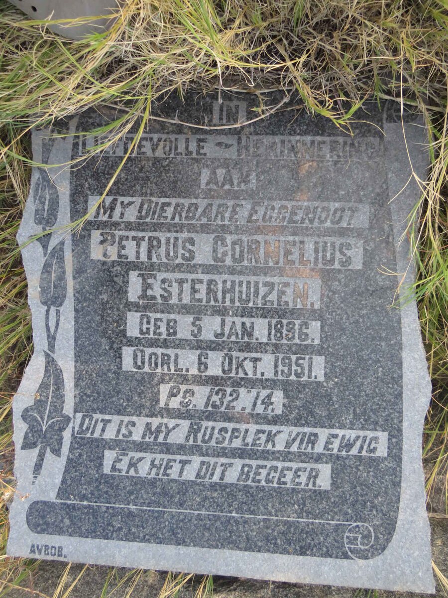 ESTERHUIZEN Petrus Cornelius 1896-1951