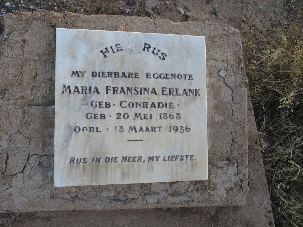 ERLANK Maria Fransina nee CONRADIE 1868-1936