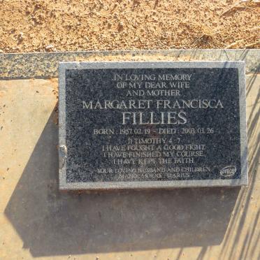 FILLIES Margaret Francisca 1957-2003