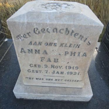 FAUL Anna Sophia 1919-1921