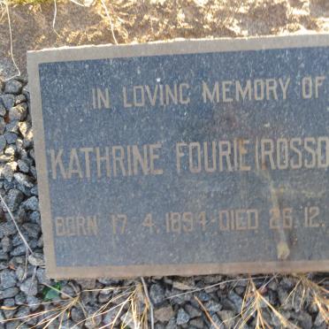FOURIE Kathrine nee ROSSOUW 1894-1930