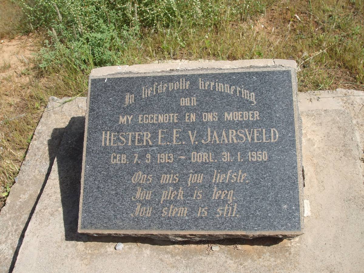 JAARSVELD Hester E.E., van 1913-1950