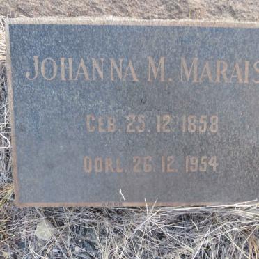 MARAIS Johanna M. 1858-1954