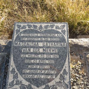 MERWE Magdalena Catharina, van der nee WILLERS 1912-1951