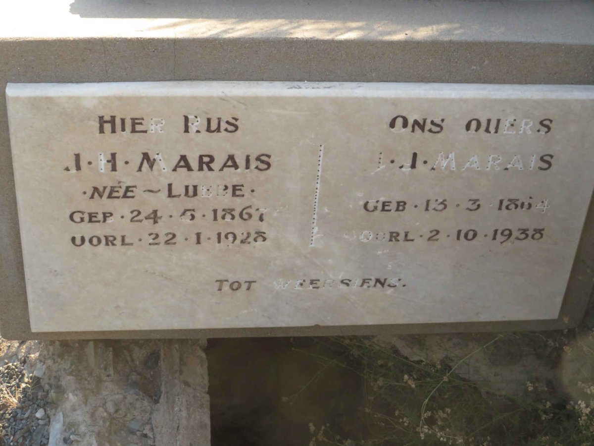 MARAIS I.J. 1864-1938 &amp; J.H. LUBBE 1867-1928