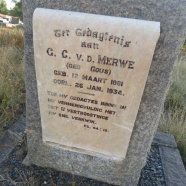 MERWE G.C., v.d. 1881-1934