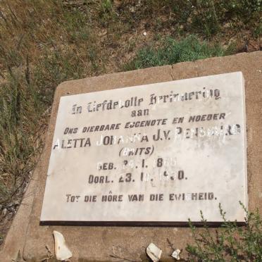 RENSBURG Aletta Johanna, J.v. nee BRITS 1865-1930