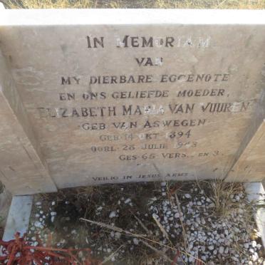 VUUREN Elizabeth Maria, van nee VAN ASWEGEN 1894-1943