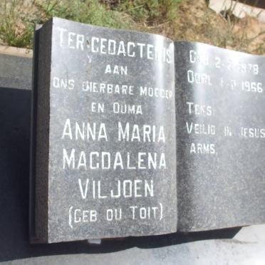 VILJOEN Anna Maria Magdalena nee DU TOIT 1878-1966