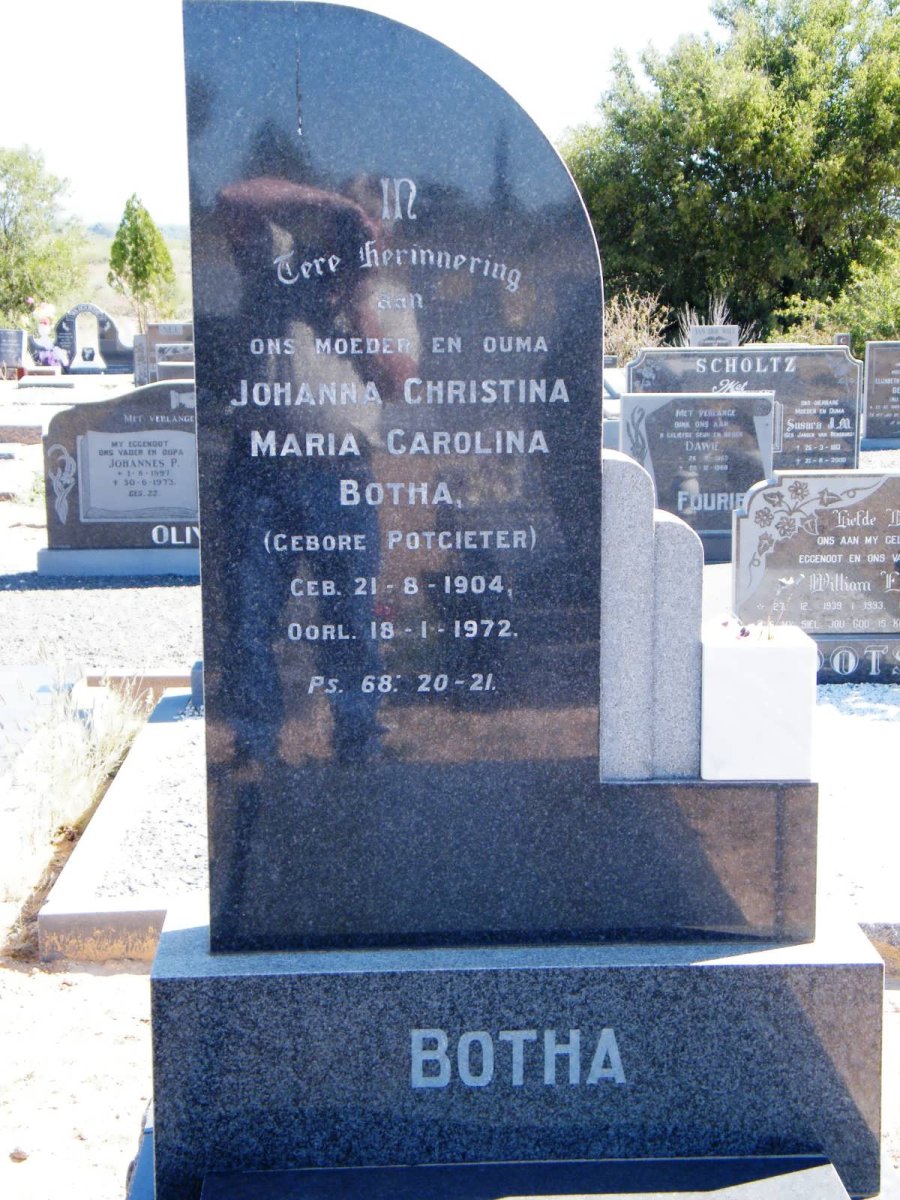 BOTHA Johanna Christina Maria Carolina nee POTGIETER 1904-1972