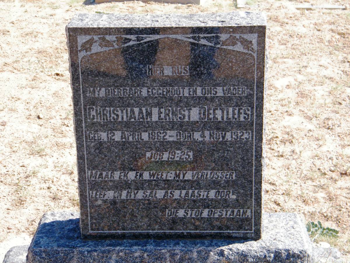 DEETLEFS Christiaan Ernst 1862-1923