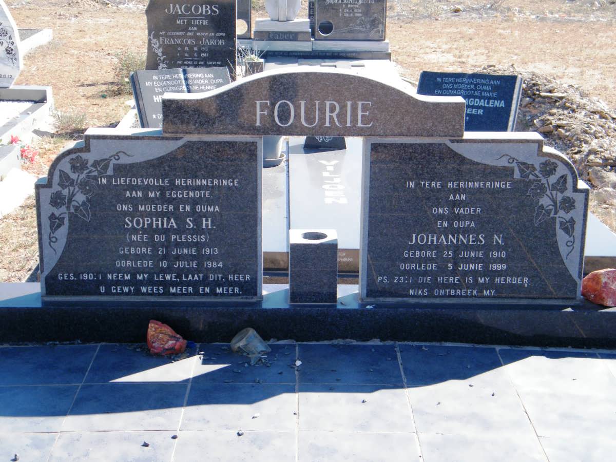 FOURIE Johannes N. 1910-1999 &amp; Sophia S.H. DU PLESSIS 1913-1984