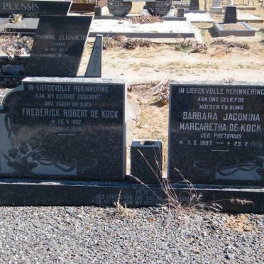 KOCK Frederick Robert, de 1902-1959 &amp; Barbara Jacomina Margaretha PRETORIUS 1907-1975