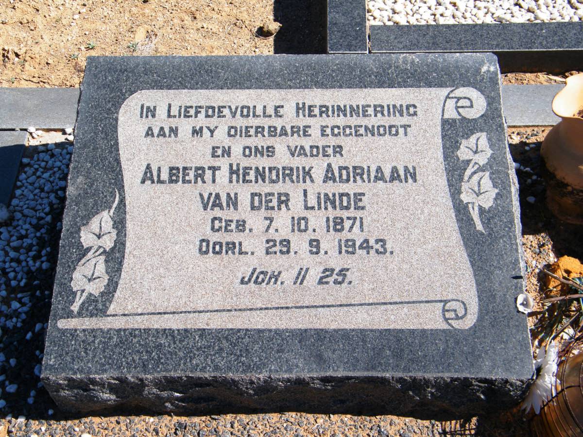 LINDE Albert Hendrik Adriaan, van der 1871-1943