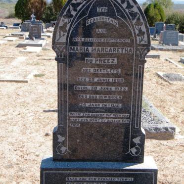 PREEZ Maria Margaretha, du nee DEETLEFS 1889-1923