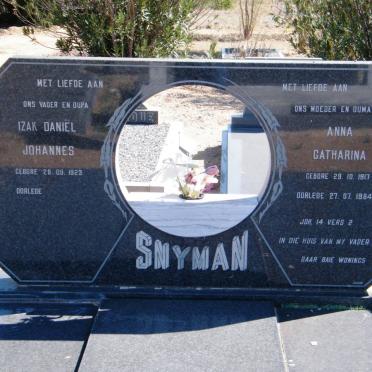 SNYMAN Izak Daniël Johannes 1923- &amp; Anna Catharina 1917-1984