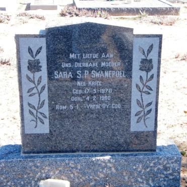 SWANEPOEL Sara S.P. nee KRIEL 1870-1960
