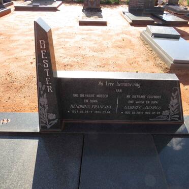 BESTER Gabriel Jacobus 1903-1983 & Hendrina Francina 1904-1984 