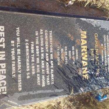 MARWANE Garenamotse Piet 1978-2019