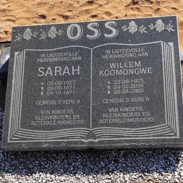 OSS Willem Kgomongwe 1925-2005 &amp; Sarah 1927-1971