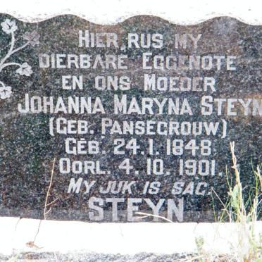STEYN Johanna Maryna nee PANSEGROUW 1848-1901