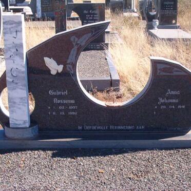 ? Gabriel Rossouw 1937-1992 &amp; Anna Johanna 1941-