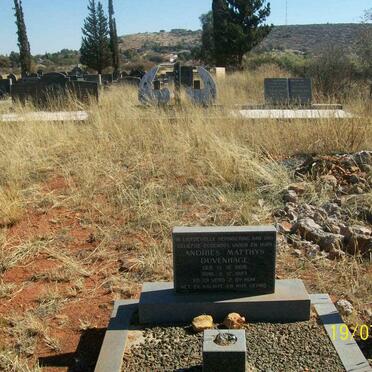 DUVENHAGE Andries Matthys 1908-1987