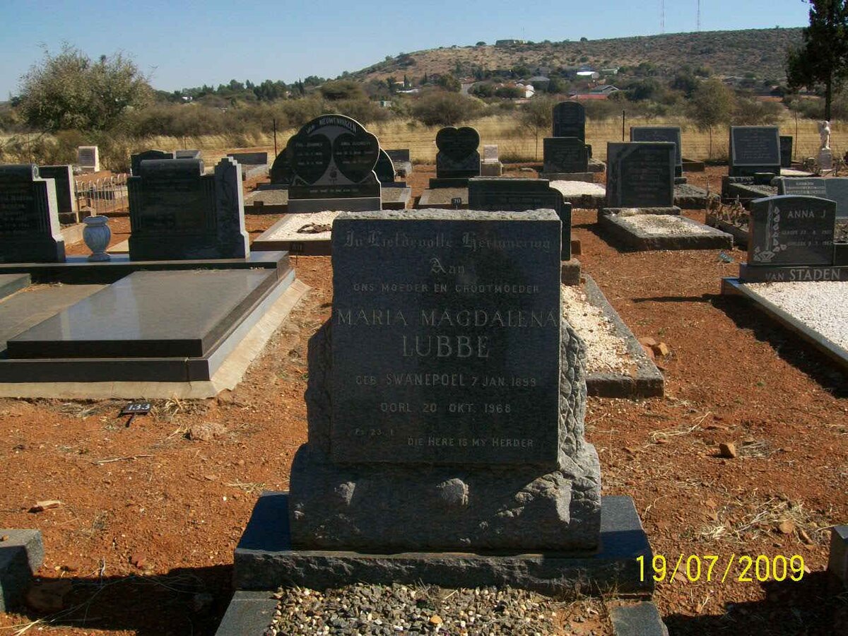 LUBBE Maria Magdalena nee SWANEPOEL 1899-1968
