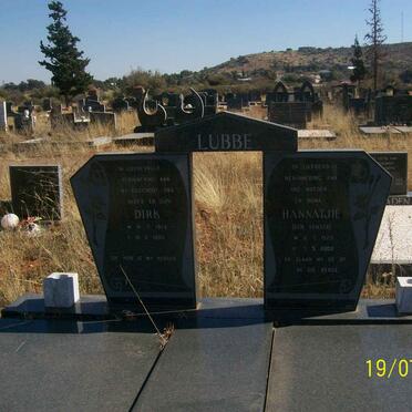 LUBBE Dirk 1924-1990 &amp; Hannatjie VENTER 1923-2002