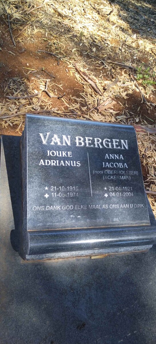 BERGEN Jouke Adrianus 1915-1974 & Anna Jacoba ACKERMAN nee OBERHOLSTER