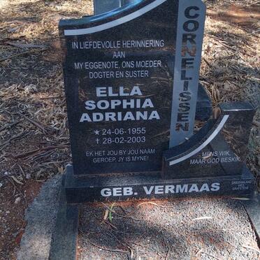 CORNELISSEN Ella Sophia Adriana nee VERMAAS 1955-2003 