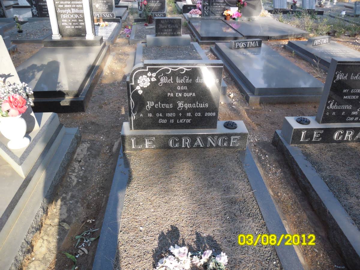 GRANGE Petrus Ignatuis, le 1920-2008
