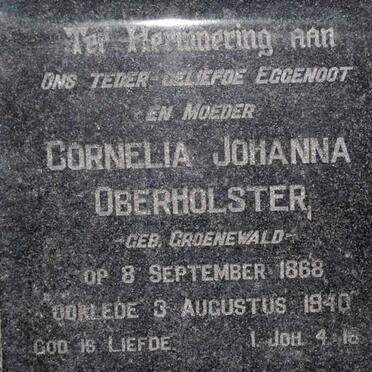 OBERHOLSTER Cornelia Johanna née GROENEWALD 1868-1940
