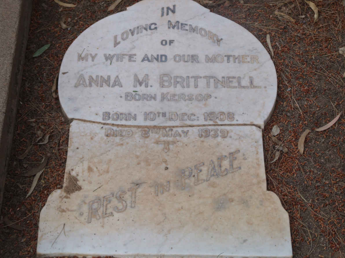 BRITTNELL Anna M. nee KERSOP 1908-1939