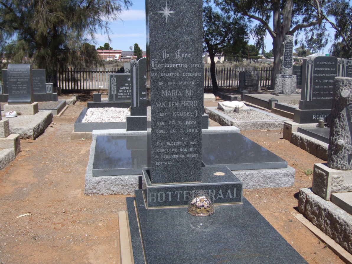 BERG Maria M., van den nee KRUGEL 1929-1968