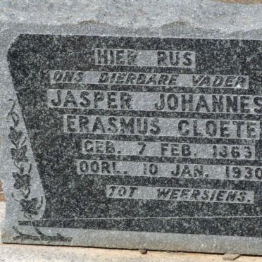 CLOETE Jasper Johannes Erasmus 1863-1930