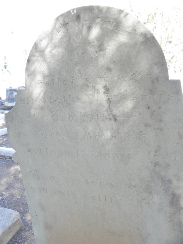 ERASMUS Elizabeth V. nee OLIVIER 1845-1930