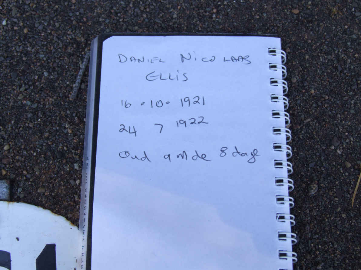 ELLIS  Daniel Nicolaas 1921-1922