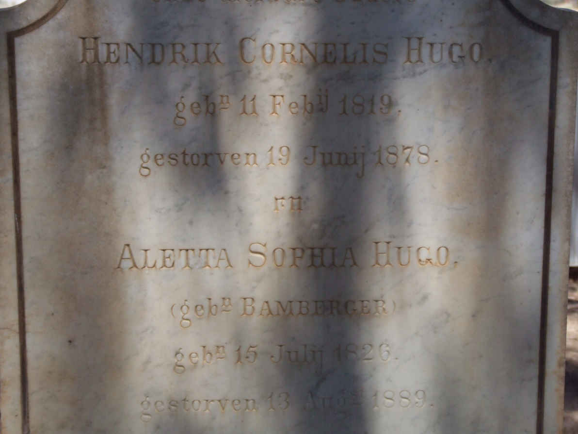 HUGO Hendrik Cornelis 1819-1878 &amp; Aletta Sophia BAMBERGER 1826-1889