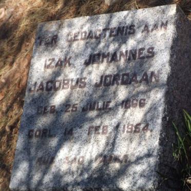 JORDAAN Izak Johannes Jacobus 1866-1954