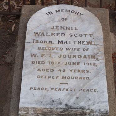 JOURDAIN Jennie Walker Scott nee MATTHEW -1917