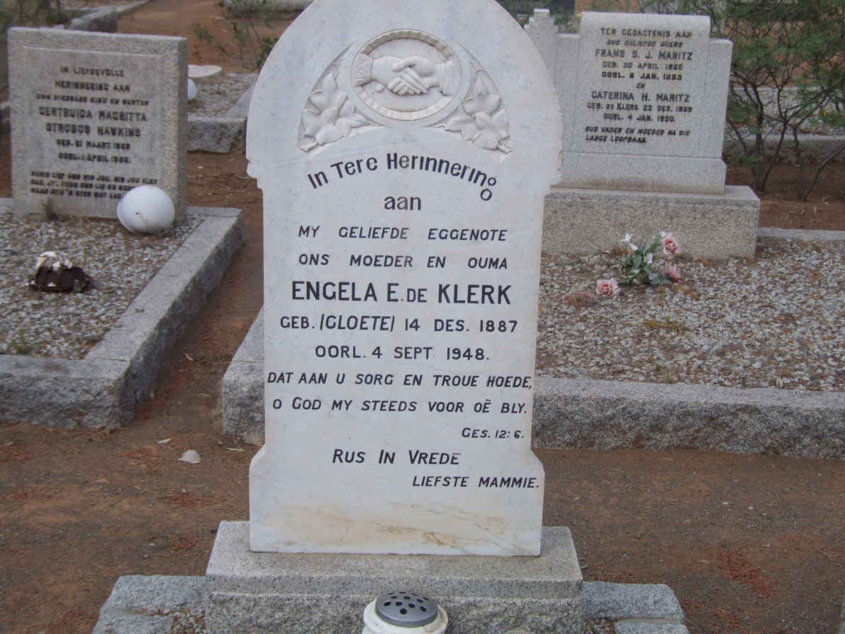 KLERK Engela E., de nee CLOETE 1887-1948