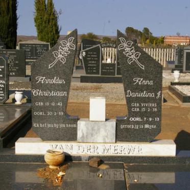 MERWE Arnoldus Christiaan, van der 1942-1989 &amp; Anna Daniela J. VIVIERS 1938-2013